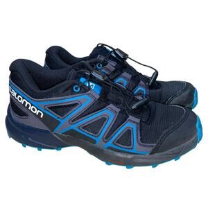 Salomon Kids' Speedcross Hiking Shoes in Black and Blue   Size:  US 3 Boys